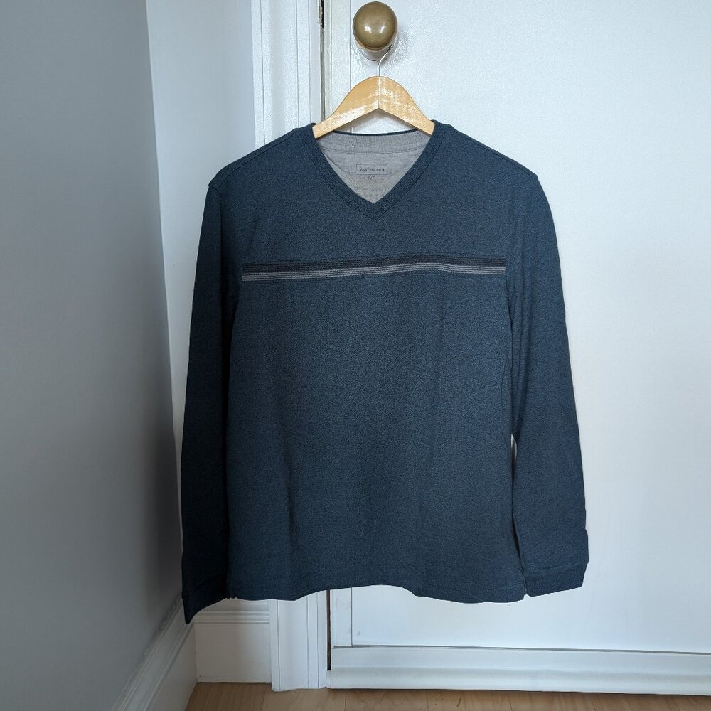 Van Heusen Men's Long Sleeve Crew Neck Sweater (Blue) (Small)